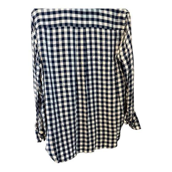 Levi's Boyfriend Fit Button Front Womens  Long Sleeve Navy Checkered Shirt - Picture 2 of 14